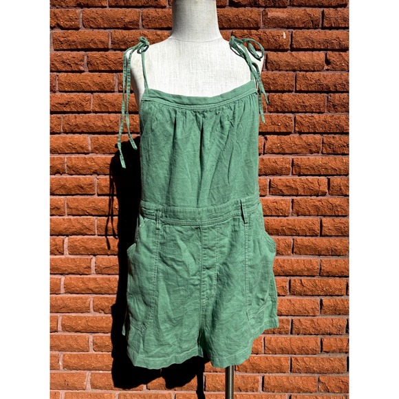 Urban Outfitters Pants - Urban outfitters Ivy tie-shoulder shortall overall linen women's Large